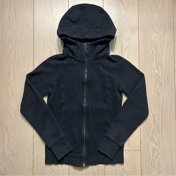 Lululemon Scuba Full-Zip Hoodie Black Women's Size S Thumbholes Fleece Sweater - Picture 3 of 5